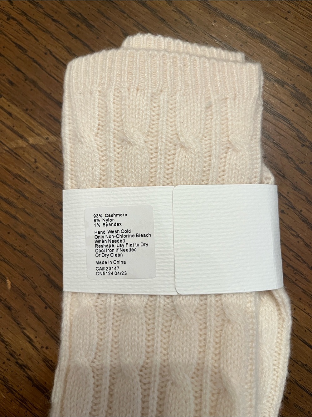 Haven Well Within Cashmere Socks - Cream and Light Blue (One Size) - Picture 5 of 10